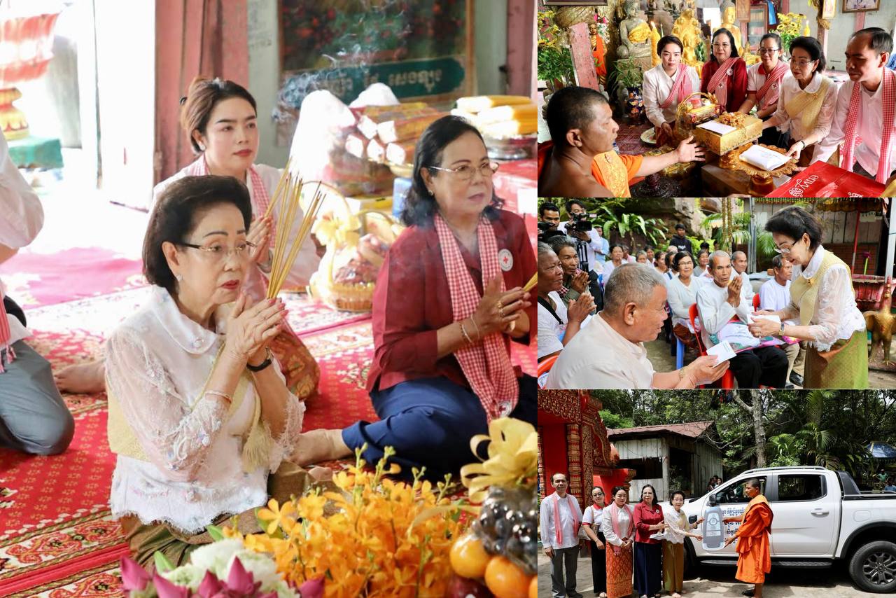 សម្តេចកិត្តិព្រឹទ្ធបណ្ឌិត ចាត់តំណាងនាំយកទេយ្យវត្ថុ គ្រឿងអត្ថបរិក្ខារ បច្ច័យ និងរថយន្ត ១គ្រឿង ប្រគេនព្រះសង្ឃនិមន្តទេសនា ប្រោះព្រំដល់កងទ័ព ប្រជាជន ឬទីកន្លែងនានា និងបម្រេីកិច្ចការងារផ្សេងៗនៅក្នុងវត្ត