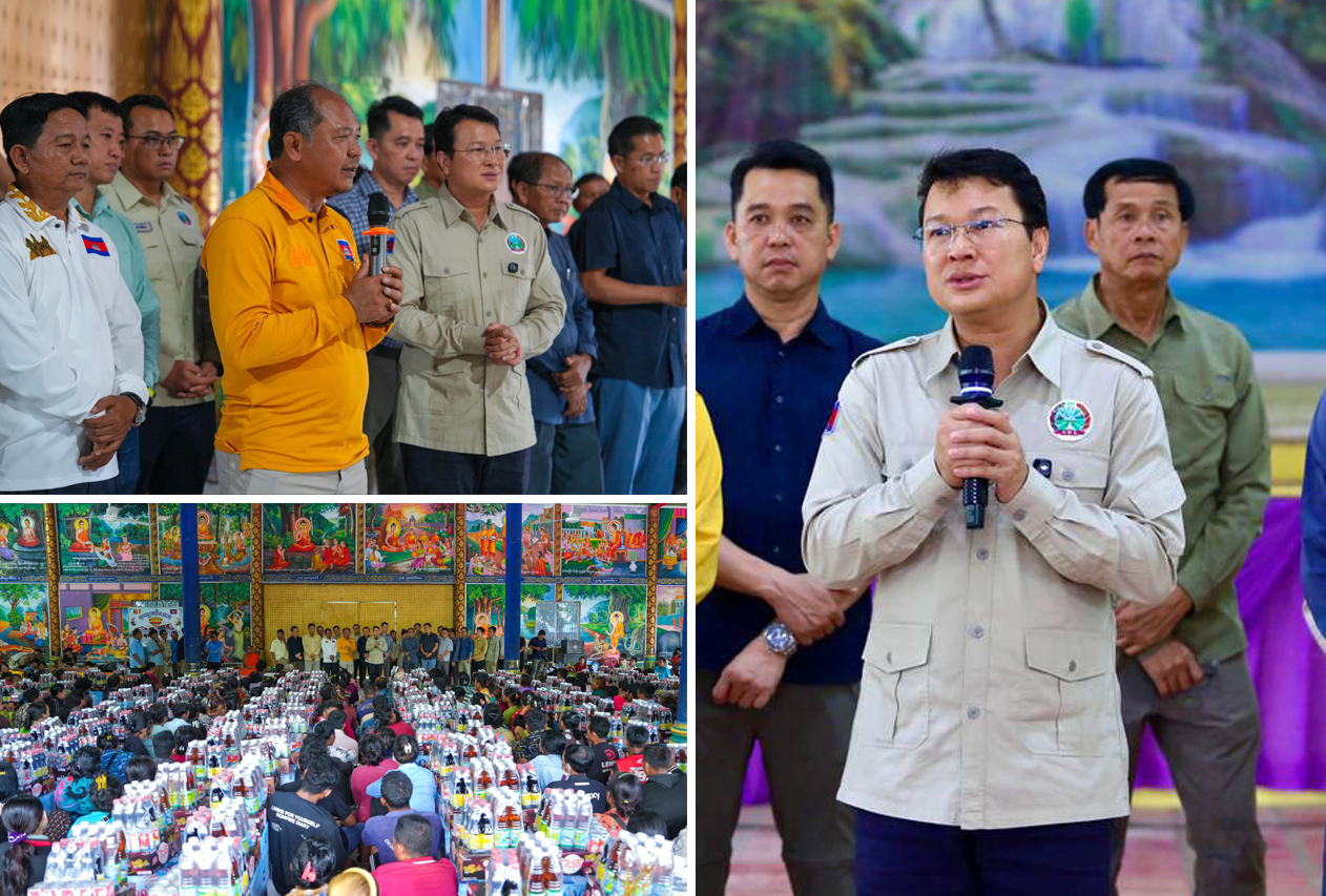 រដ្ឋមន្ត្រីក្រសួងកសិកម្ម បន្តសួរសុខទុក្ខពុកម៉ែបងប្អូនភៀសសឹកនៅស្រុកភ្នំស្រុក ស្រុកស្វាយចេក និងក្រុងសិរីសោភ័ណ ព្រមទាំងទទួលអំណោយសប្បុរសធម៌ជាស្បៀងនិងសម្ភារៈបរិក្ខា