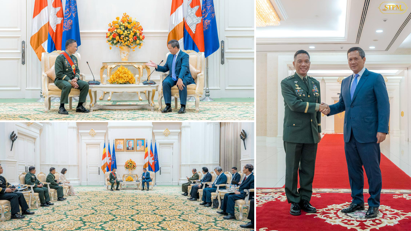 សម្ដេចធិបតី ហ៊ុន ម៉ាណែត ទទួលជួបជាមួយមេបញ្ជាការកងទ័ពជើងគោកហ្វីលីពីន នៅវិមានសន្តិភាព