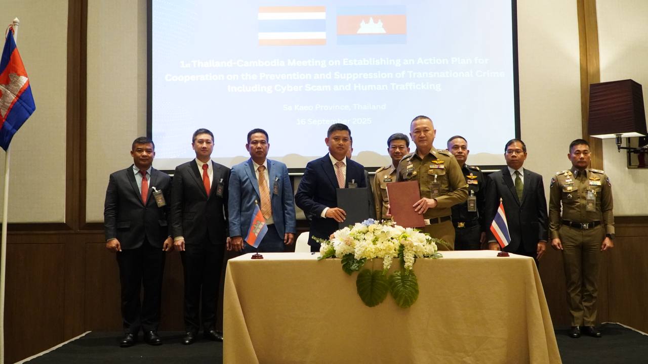 នគរបាលជាតិកម្ពុជា និងនគរបាលភូមិន្ទថៃ ឯកភាពគ្នាបង្កើតក្រុមការងារ ដើម្បីបន្តពិភាក្សាក្នុងការរៀបចំផែនការសកម្មភាពពាក់ព័ន្ធនឹងការទប់ស្កាត់ និងបង្ក្រាបបទល្មើសឆ្លងដែន រួមទាំងការប្រយុទ្ធប្រឆាំងការឆបោកតាមប្រព័ន្ធបច្ចេកវិទ្យា និងការជួញដូរមនុស្ស